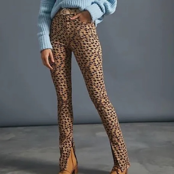 WeWoreWhat Pants - WeWoreWhat Leopard Split Hem Pants